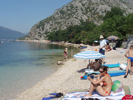 Beach below the villa