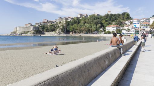 Ulcinj beach and fortress
