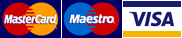 MasterCard, Maestro and Visa cards accepted