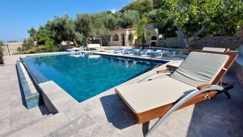 Sunbathing by the pool